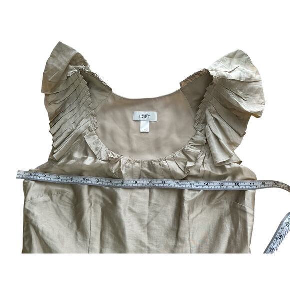 Ann Taylor Loft Champagne Gold Rayon Blend Dress Size 2 - Picture 8 of 8